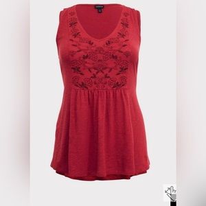 Torrid Dark Red Sleeveless BOHO Top